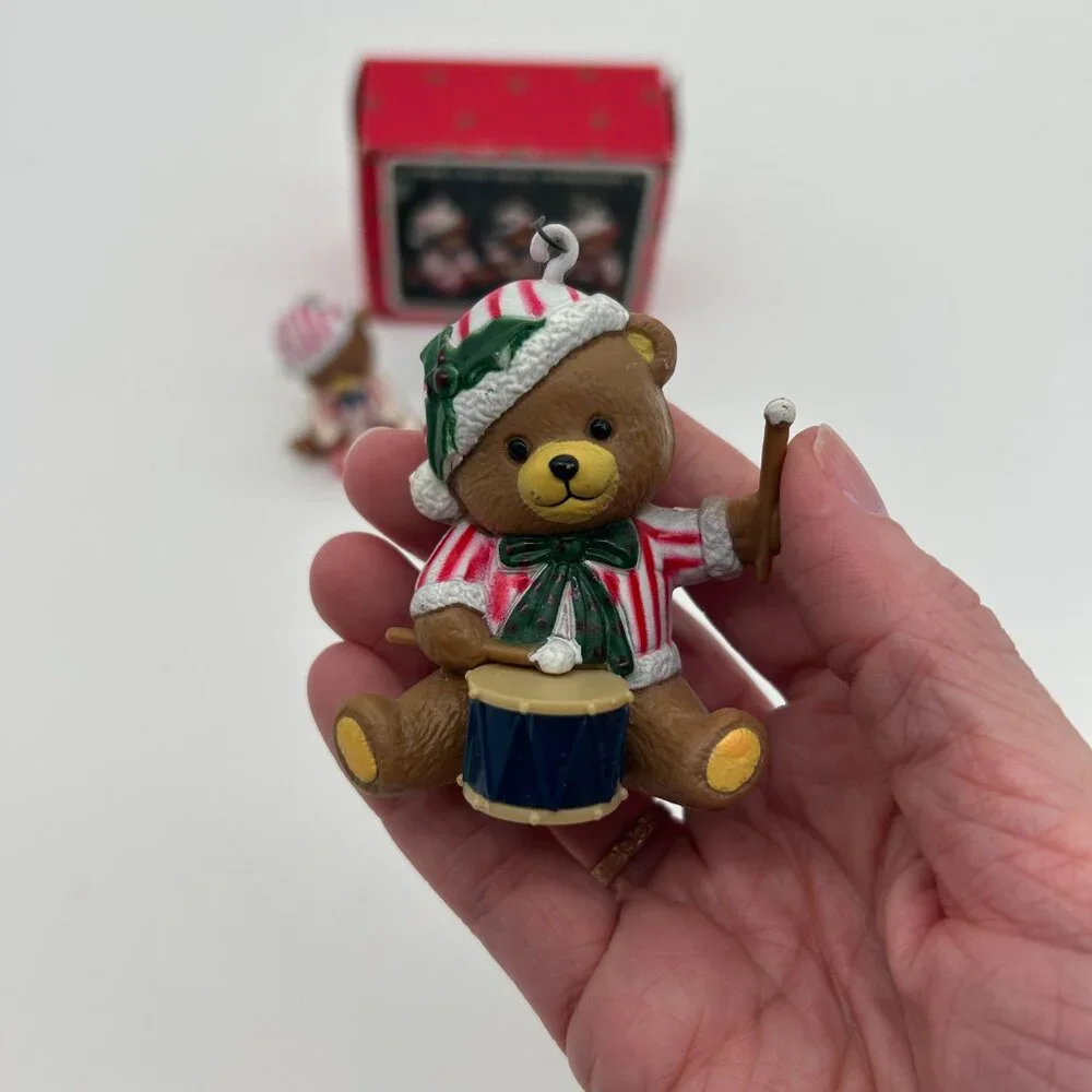 Christmas‎ Around the World Candy Cane Bear ornaments set of 3 IN BOX